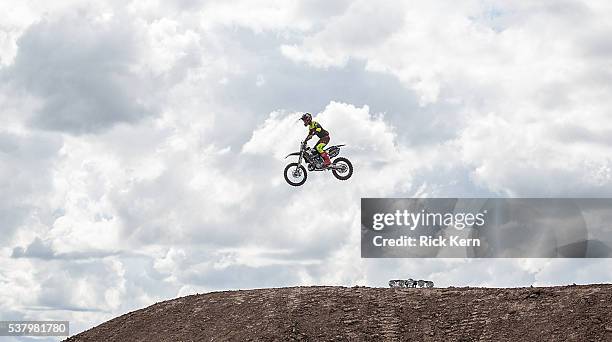 Adam Jones participates in Moto X Freestyle Warm-up during X Games Austin at Circuit of The Americas on June 2, 2016 in Austin, Texas.