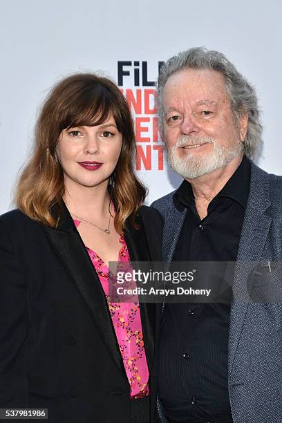 Amber Tamblyn and Russ Tamblyn attend the 2016 Los Angeles Film Festival - "Paint It Black" premiere at LACMA on June 3, 2016 in Los Angeles,...