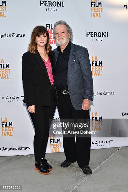 Amber Tamblyn and Russ Tamblyn attend the 2016 Los Angeles Film Festival - "Paint It Black" premiere at LACMA on June 3, 2016 in Los Angeles,...