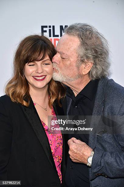 Amber Tamblyn and Russ Tamblyn attend the 2016 Los Angeles Film Festival - "Paint It Black" premiere at LACMA on June 3, 2016 in Los Angeles,...