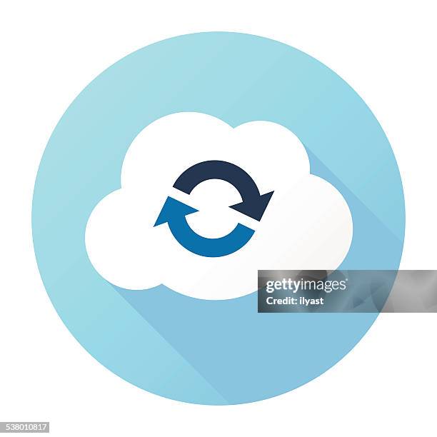 ilustraciones, imágenes clip art, dibujos animados e iconos de stock de cloud refrésquese icono - copia de seguridad