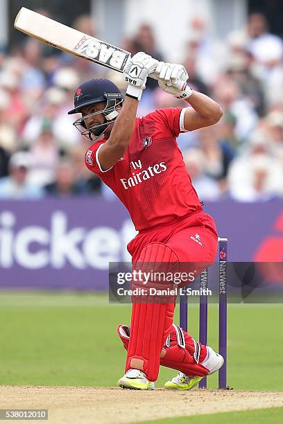 Alviro Petersen of Lancashire Lightning bats during the NatWest T20 Blast match between Notts Outlaws and Lancashire Lightning at Trent Bridge on...