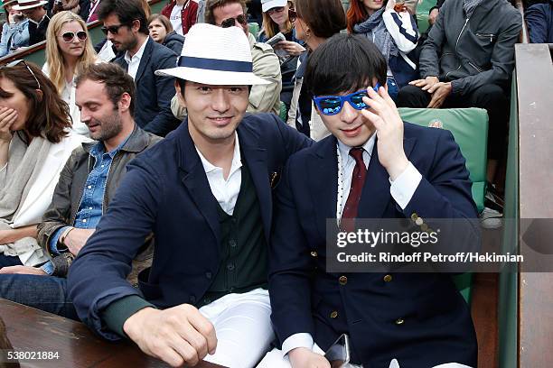 South Korean international football player, Kim Ji-Sung and South Korean actor Lee Jin-Wook attend Day Fourteen, Women single's Final of the 2016...