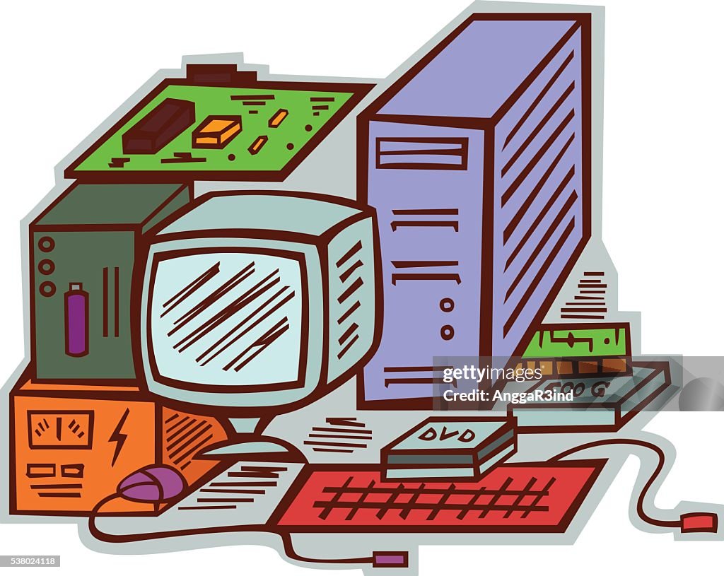 Hardware Items Animation Computer Hardware High-Res Vector Graphic - Getty Images