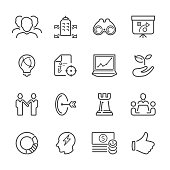 Flat Line icons - Business Strategy  Series