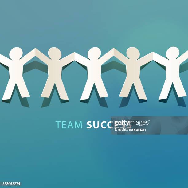 team success concept paper cut - friendship stock illustrations