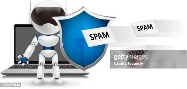 ilustraciones, imágenes clip art, dibujos animados e iconos de stock de anti spam - correo basura
