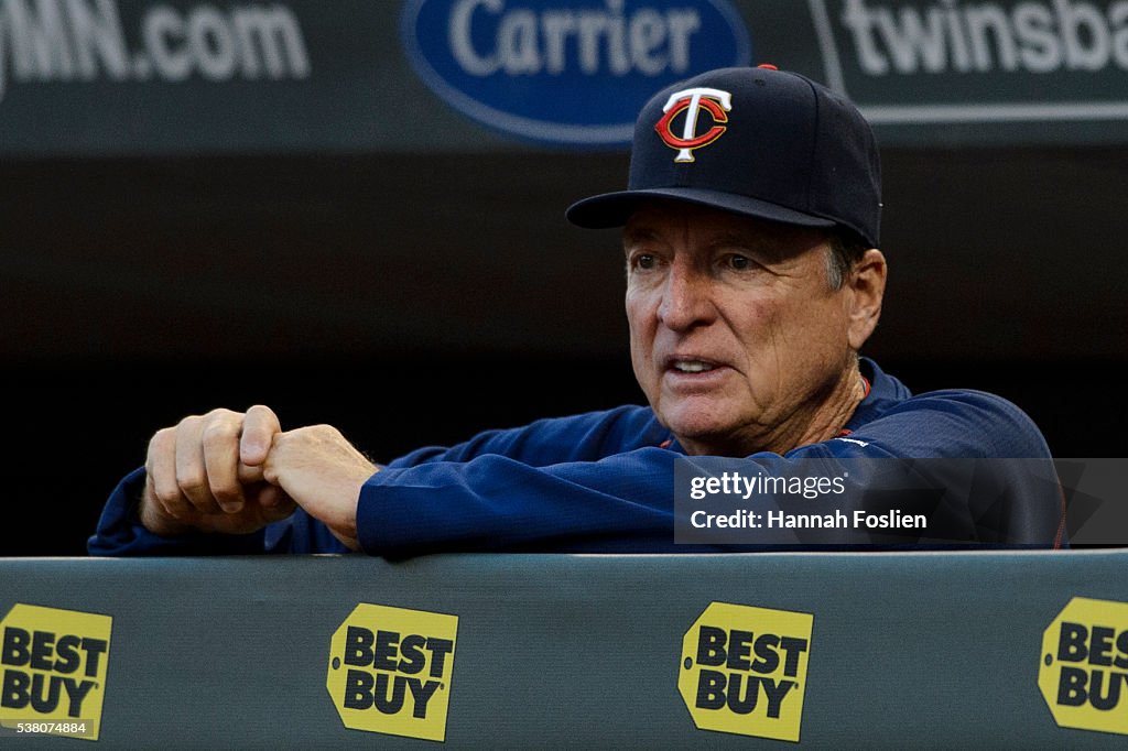 Eric Rasmussen Interim pitching coach Eric Rasmussen of the Minnesota Twins looks on ...