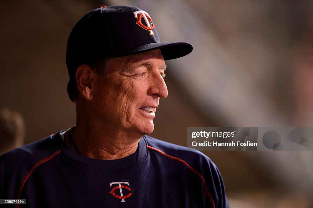 Eric Rasmussen Interim pitching coach Eric Rasmussen of the Minnesota Twins looks on ...