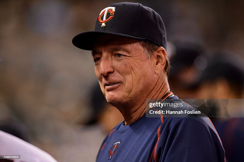 Eric Rasmussen Interim pitching coach Eric Rasmussen of the Minnesota Twins looks on ...