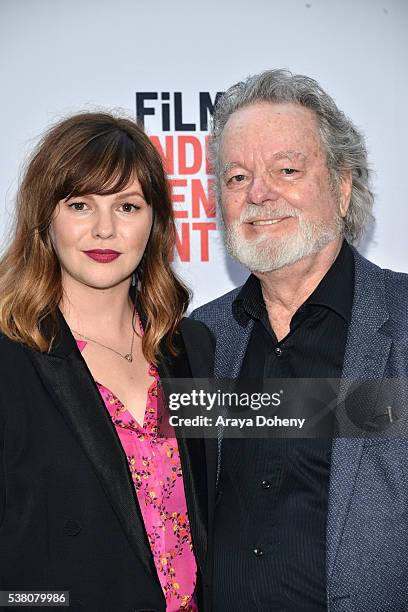 Amber Tamblyn and Russ Tamblyn attend the 2016 Los Angeles Film Festival - "Paint It Black" premiere at LACMA on June 3, 2016 in Los Angeles,...