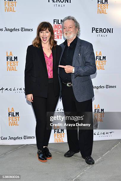 Amber Tamblyn and Russ Tamblyn attend the 2016 Los Angeles Film Festival - "Paint It Black" premiere at LACMA on June 3, 2016 in Los Angeles,...