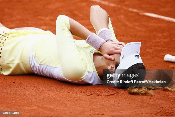 Spanish player Garbine Muguruza won Roland Garros during Day Fourteen, Women single's Final of the 2016 French Tennis Open at Roland Garros on June...