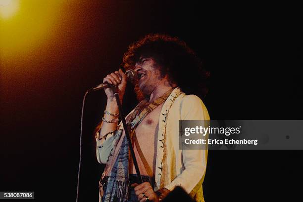 Dan McCafferty of Nazareth performs on stage, Brighton, 1975.