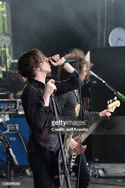 Van McCann and Benjamin Blakeway of Catfish And The Bottlemen perform onstage during 2016 Governors Ball Music Festival at Randall's Island on June...