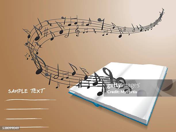 musical book. - musical staff stock illustrations