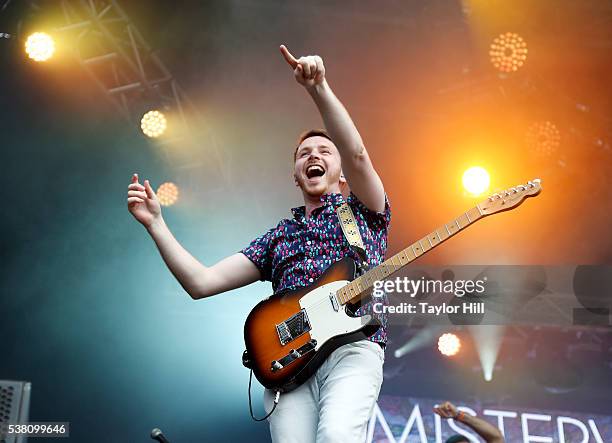 Marc Campbell of Misterwives performs onstage during 2016 Governors Ball Music Festival at Randall's Island on June 4, 2016 in New York City.