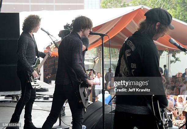 Johnny Bond, Van Mccan and Benjamin Blakeway of Catfish And The Bottlemen performs onstage during 2016 Governors Ball Music Festival at Randall's...