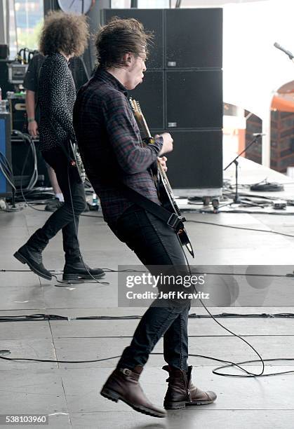 Van McCann and Benjamin Blakeway of Catfish And The Bottlemen perform onstage during 2016 Governors Ball Music Festival at Randall's Island on June...