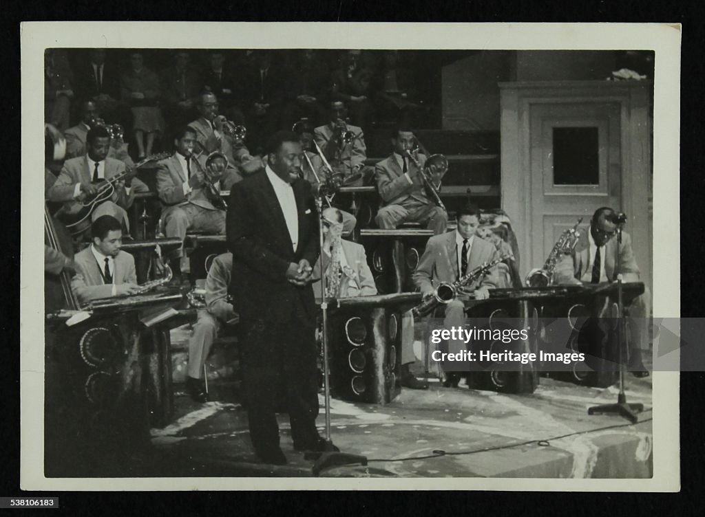 The Count Basie Orchestra in concert, c1950s. .