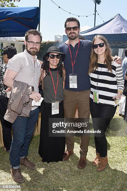 Actors Rider Strong and Alexandra Barreto, director Taylor Feltner and Los Angeles Film Festival publicity coordinator Rachel Walker attend the LAFF...