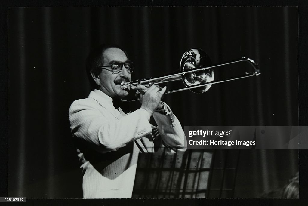 Don Lusher in concert with the Welwyn Garden City Band, Hatfield Polytechnic, Hertfordshire, 1984. .