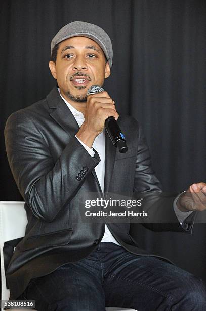 Actor Dale Godboldo speaks onstage at the Diversity Speaks Panel during the 2016 Los Angeles Film Festival on June 4, 2016 in Culver City, California.