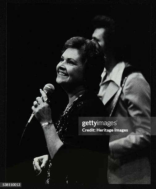 American country music singer Billie Jo Spears on stage at the Forum Theatre, Hatfield, Hertfordshire, late 1970s. Artist: Denis Williams.