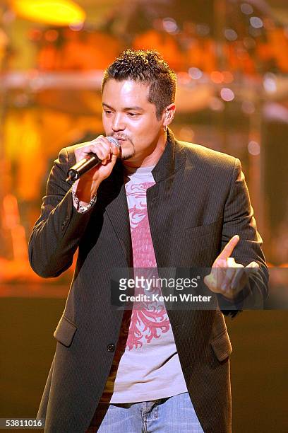 Singer Andy Vargas performs onstage at the 2005 World Music Awards at the Kodak Theatre on August 31, 2005 in Hollywood, California.
