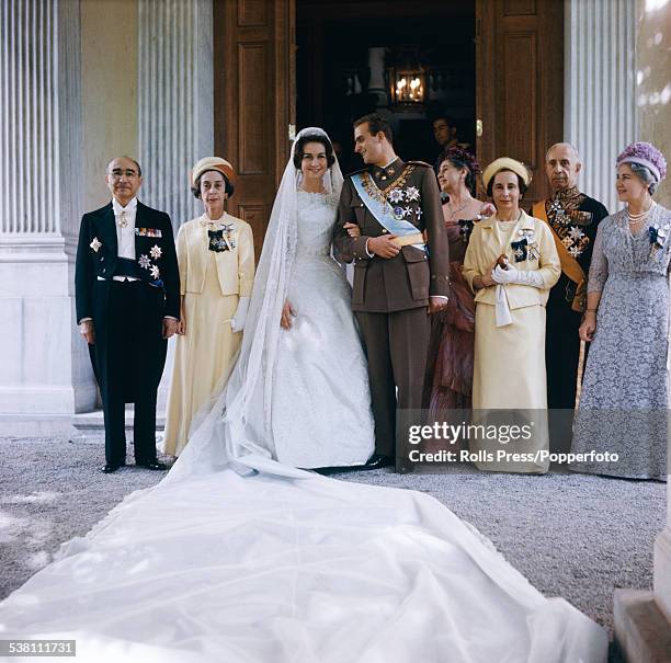 View of the wedding of Prince Juan Carlos , future King of Spain and Princess Sofia of Greece and Denmark at the Royal Palace in Athens, Greece on...