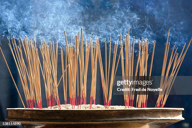 incense burning - incense stock pictures, royalty-free photos & images