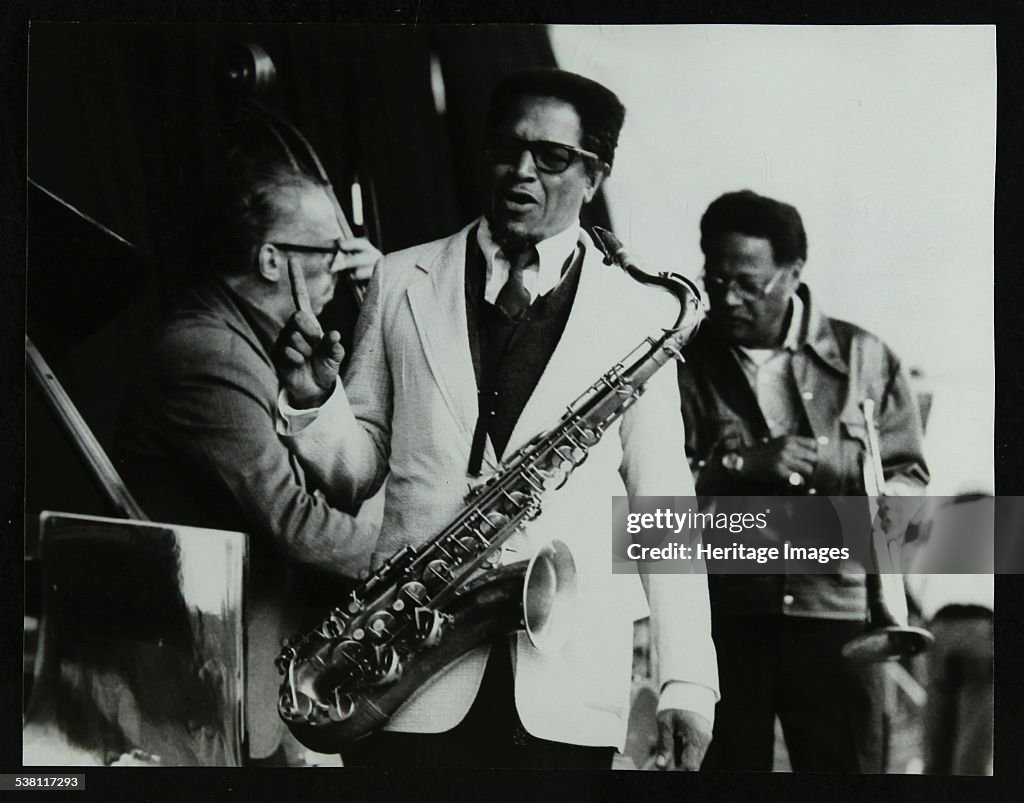 George Duvivier, Illinois Jacquet and Clark Terry at the Newport Jazz Festival, Middlesbrough, 1978. .