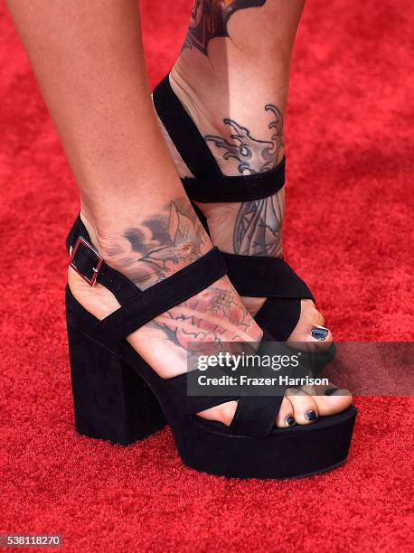 Fighter Anastasia Yankova, shoe and tattoo detail, attends Spike TV's 10th Annual Guys Choice Awards at Sony Pictures Studios on June 4, 2016 in...