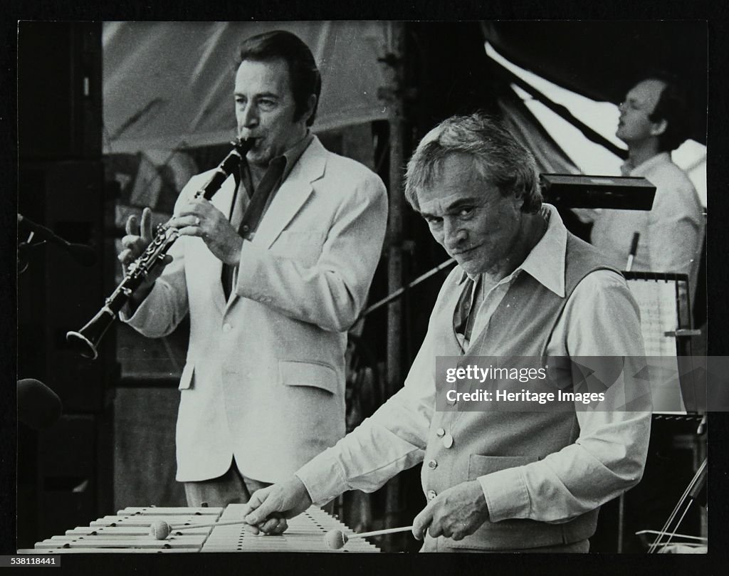 Buddy DeFranco and Terry Gibbs at the Capital Radio Jazz Festival, Knebworth, Hertfordshire, 1981. .