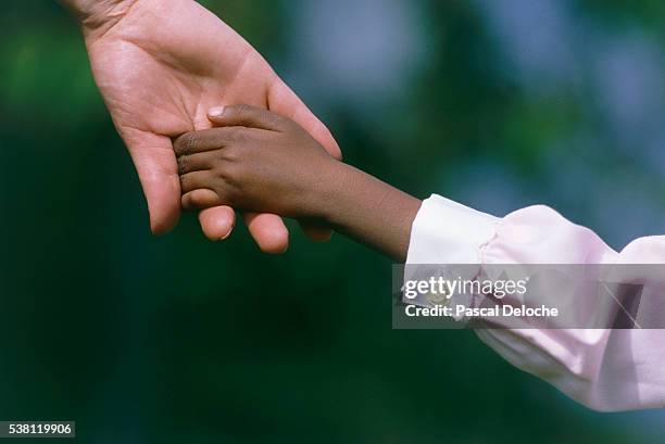 child holding adult's hand - adoption stock pictures, royalty-free photos & images