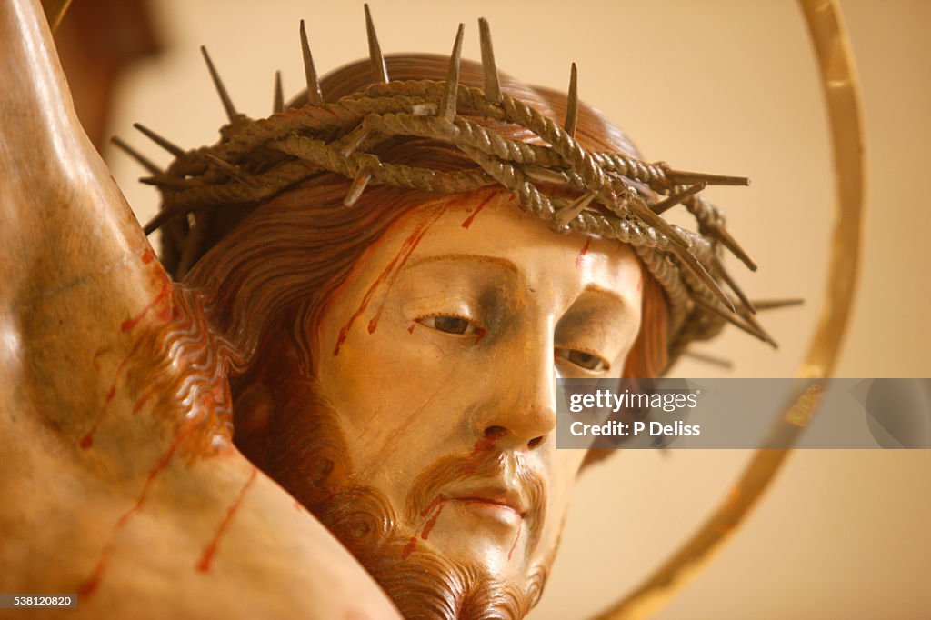 Close-Up View of Crucifix at St. George's Basilica