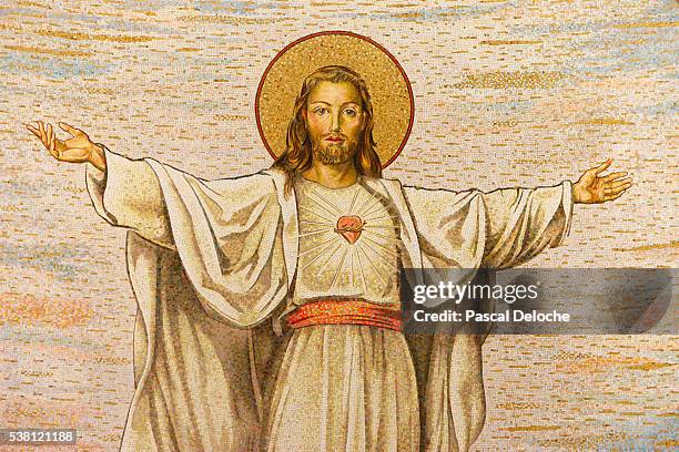 mosaic of jesus christ - jesus christ stock pictures, royalty-free photos & images