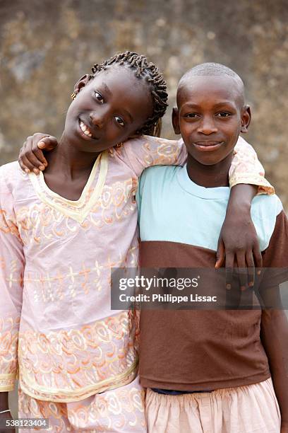 casamance girl and boy - ziguinchor stock pictures, royalty-free photos & images