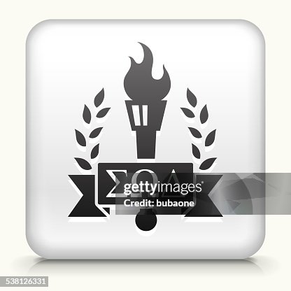 Square Button with Frat Torch Emblem Square Button with Frat Torch Emblem