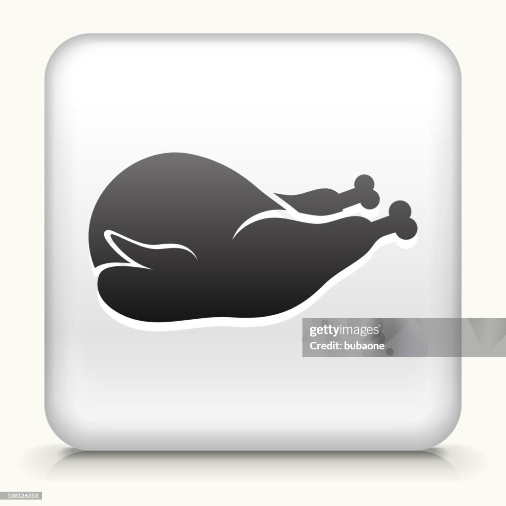 Square Button with Cooked Bird royalty free vector art