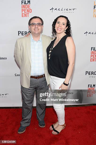 Film editor Gustavo Bernal and guest attend the premiere of "Actors of Sound" during the 2016 Los Angeles Film Festival at Arclight Cinemas Culver...