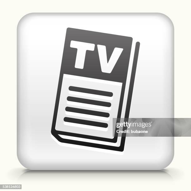 square button with tv guide royalty free vector art - tv guide stock illustrations