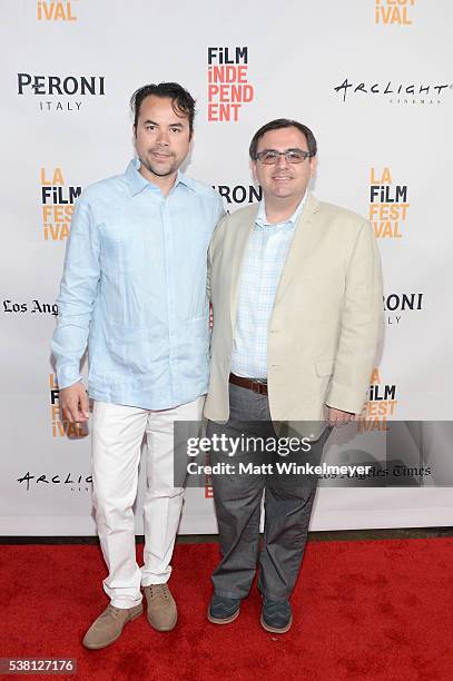 Director Lalo Molina and film editor Gustavo Bernal attend the premiere of "Actors of Sound" during the 2016 Los Angeles Film Festival at Arclight...
