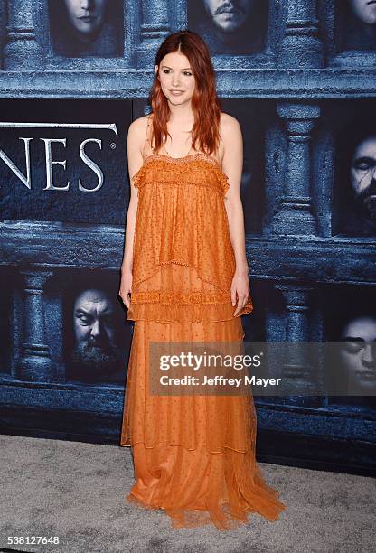 Actress Hannah Murray arrives at the premiere of HBO's 'Game of Thrones' Season 6 at the TCL Chinese Theatre on April 10, 2016 in Hollywood,...