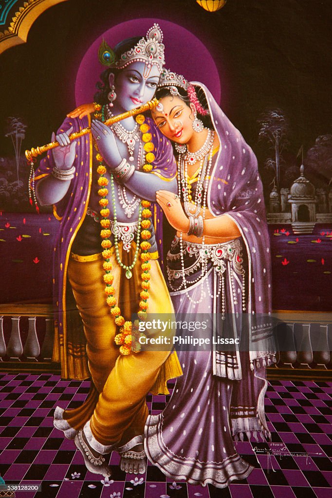 Hindu god Krishna with Rada