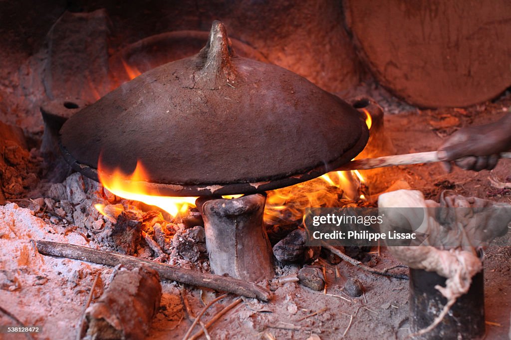 Injera making