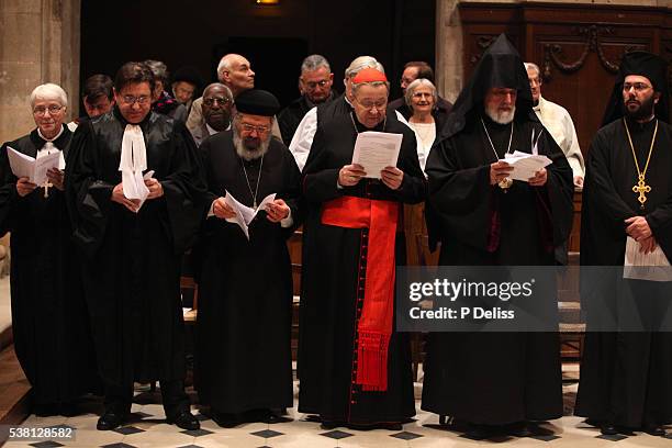 oecumenical celebration in a reformed church - clergy stock pictures, royalty-free photos & images