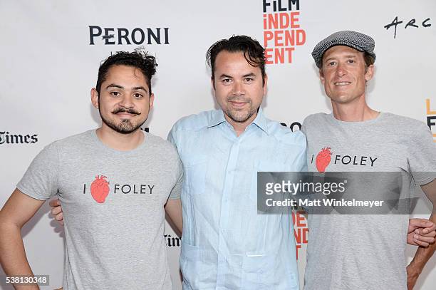 Director Lalo Molina and cast members of Actors of Sound attend the premiere of "Actors of Sound" during the 2016 Los Angeles Film Festival at...