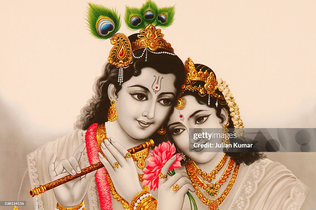 Picture of Hindu gods Radha & Krishna
