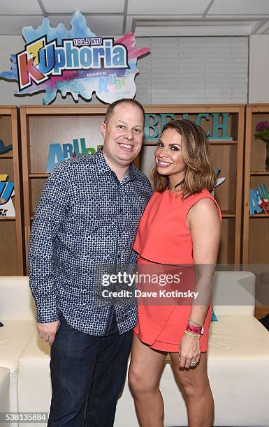 On-Air Personality Carolina Bermudez and 103.5 KTU On-Air Personality Paul Cubby Bryant pose for a photo backstage during 103.5 KTU's KTUphoria 2016...